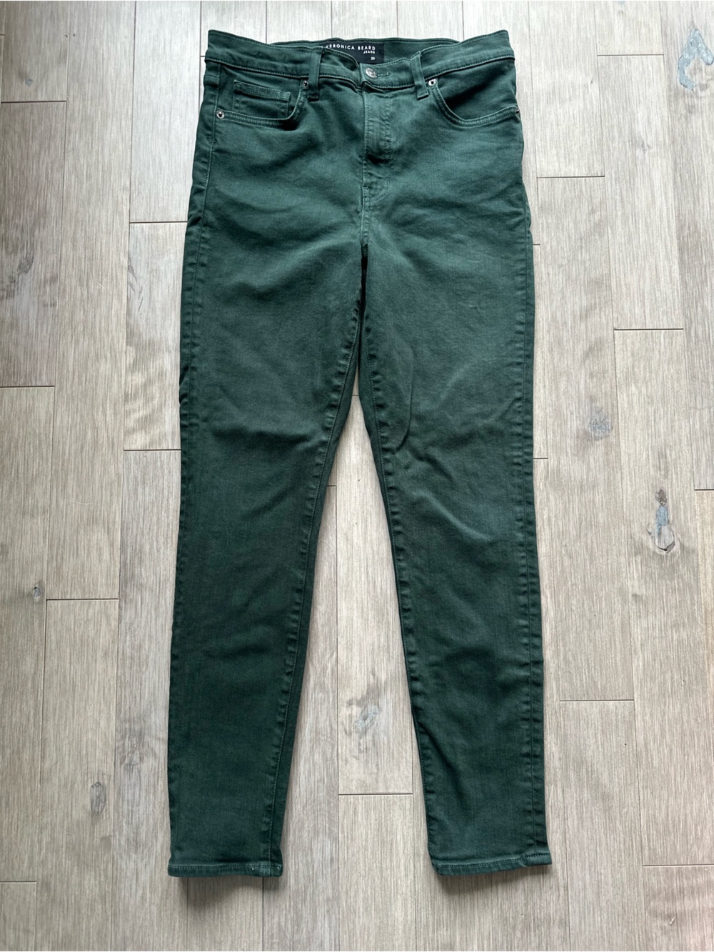 Veronica Beard Debbie High Rise Dark Green Skinny Jeans Size 29 - Picture 2 of 12